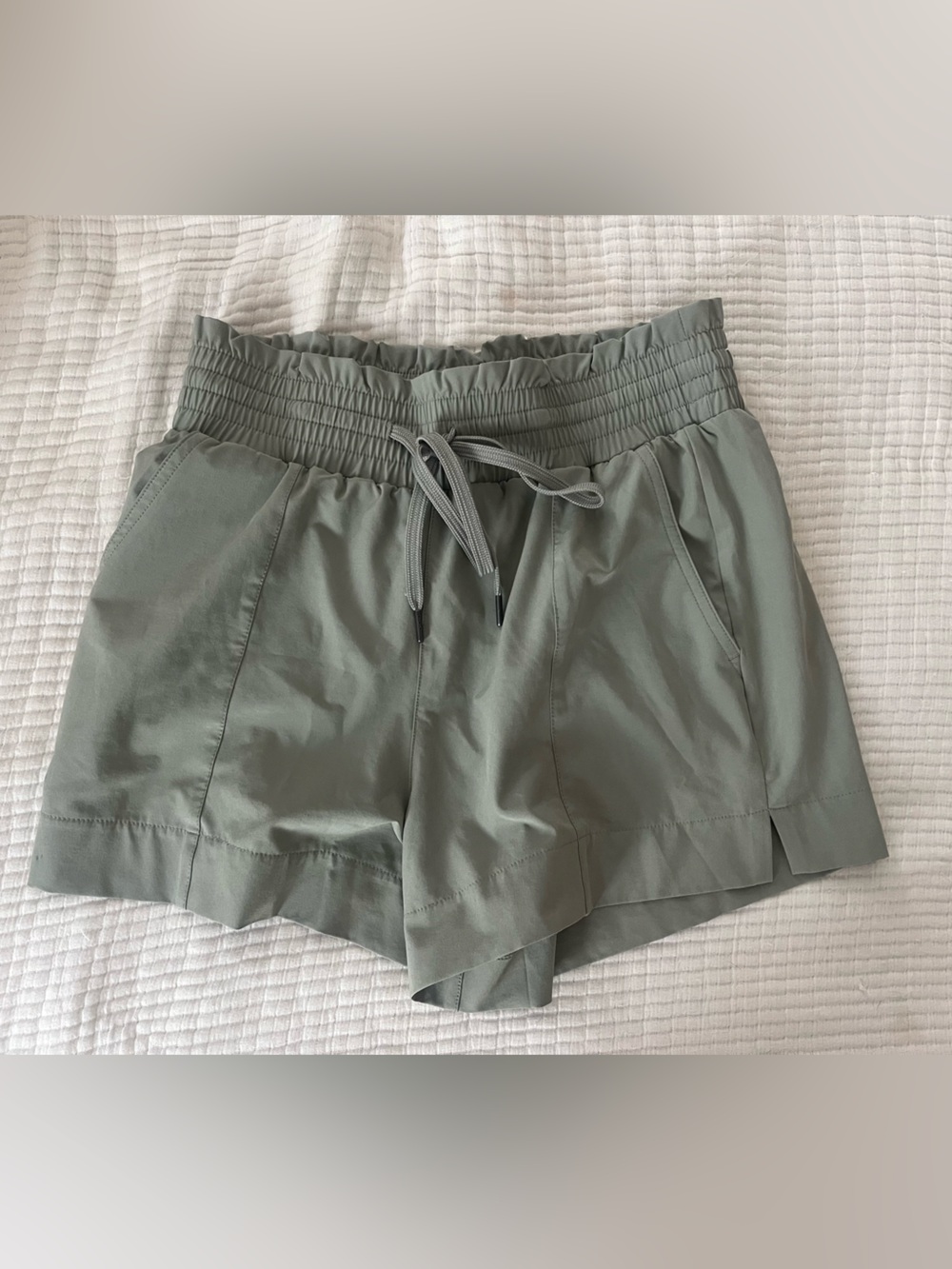 Abercrombie & Fitch Sage Green Elastic Drawstring Athletic Shorts